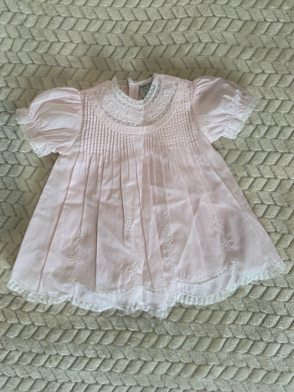 Delicate Pink Lace-Trim Girls' Dress